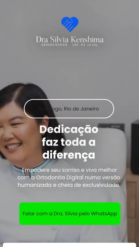 Topo da landing page de Dra. Silvia Kenshima no celular