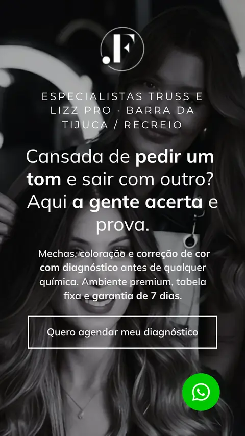 Topo da landing page de Salão Ponto F no celular